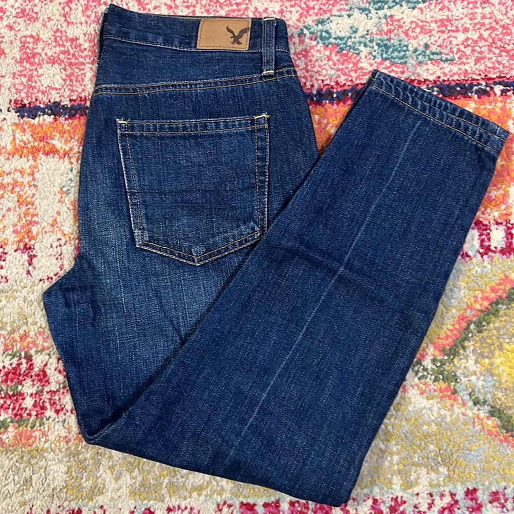 Dark blue vintage high rise American Eagle jeans